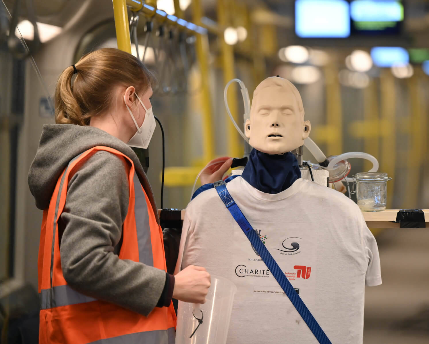 Aerosoltest der TU Berlin und Charité Berlin im Auftrag der BVG