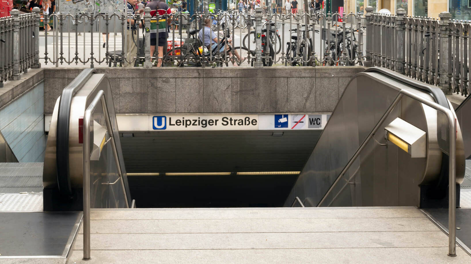 U-Bahn-Eingang Leipziger Straße in Frankfurt